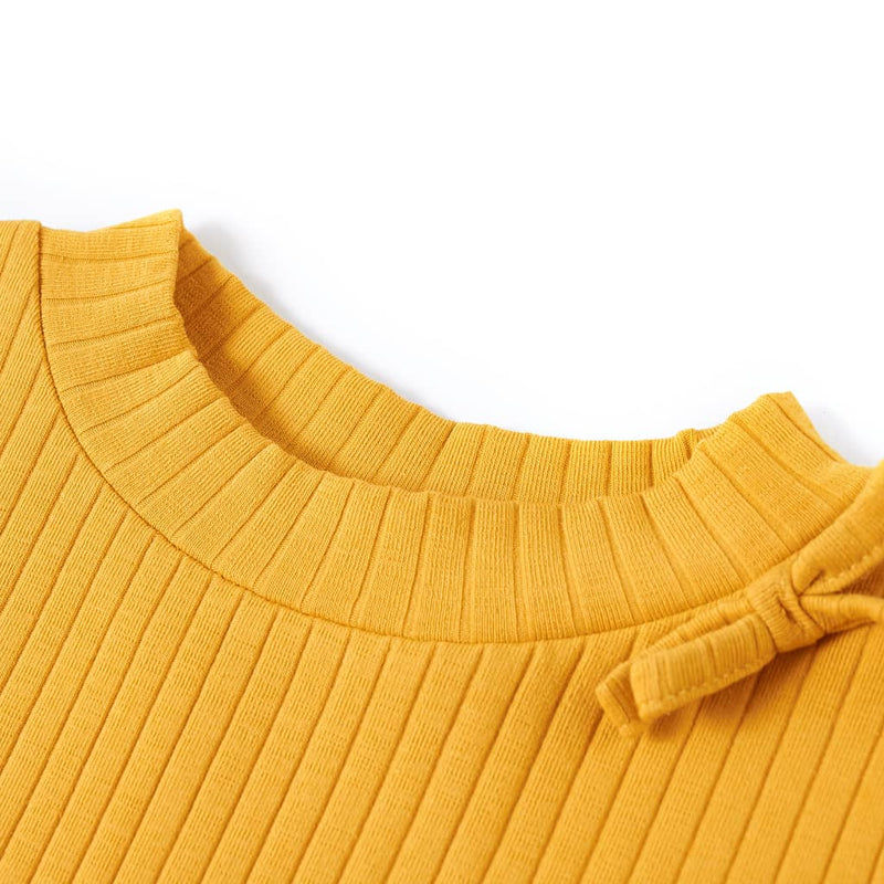 Afbeelding laden in galerijviewer, VidaXL Kindershirt met lange mouwen 140 okerkleurig
