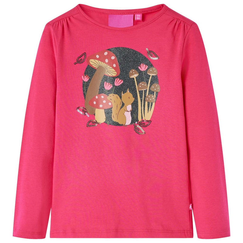 Afbeelding laden in galerijviewer, VidaXL Kindershirt met lange mouwen 92 felroze
