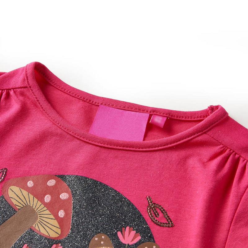 Afbeelding laden in galerijviewer, VidaXL Kindershirt met lange mouwen 92 felroze
