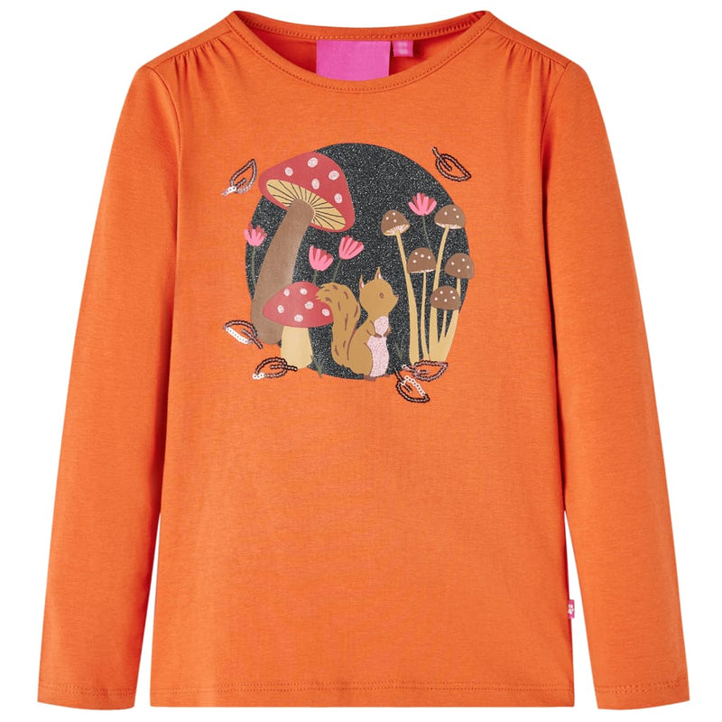 Afbeelding laden in galerijviewer, Vidaxl kindershirt met lange mouwen 116 oranjebruin
