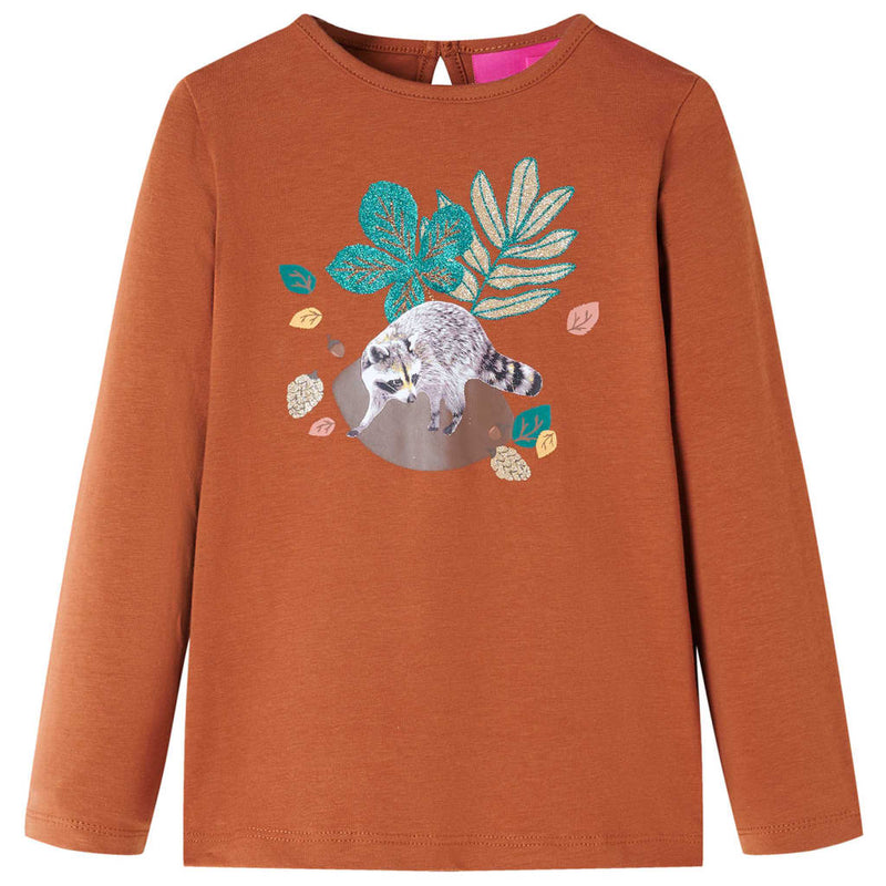 Afbeelding laden in galerijviewer, Vidaxl kindershirt met lange mouwen 140 cognackleurig
