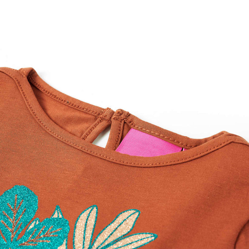 Afbeelding laden in galerijviewer, Vidaxl kindershirt met lange mouwen 140 cognackleurig
