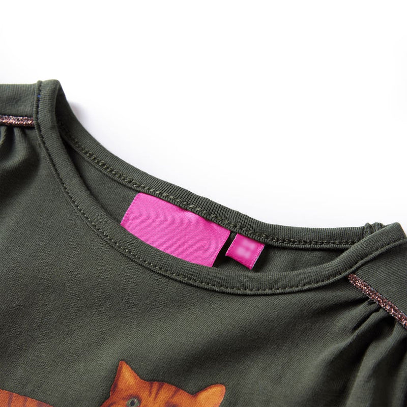 Afbeelding laden in galerijviewer, Vidaxl kindershirt met lange mouwen 92 kakikleurig
