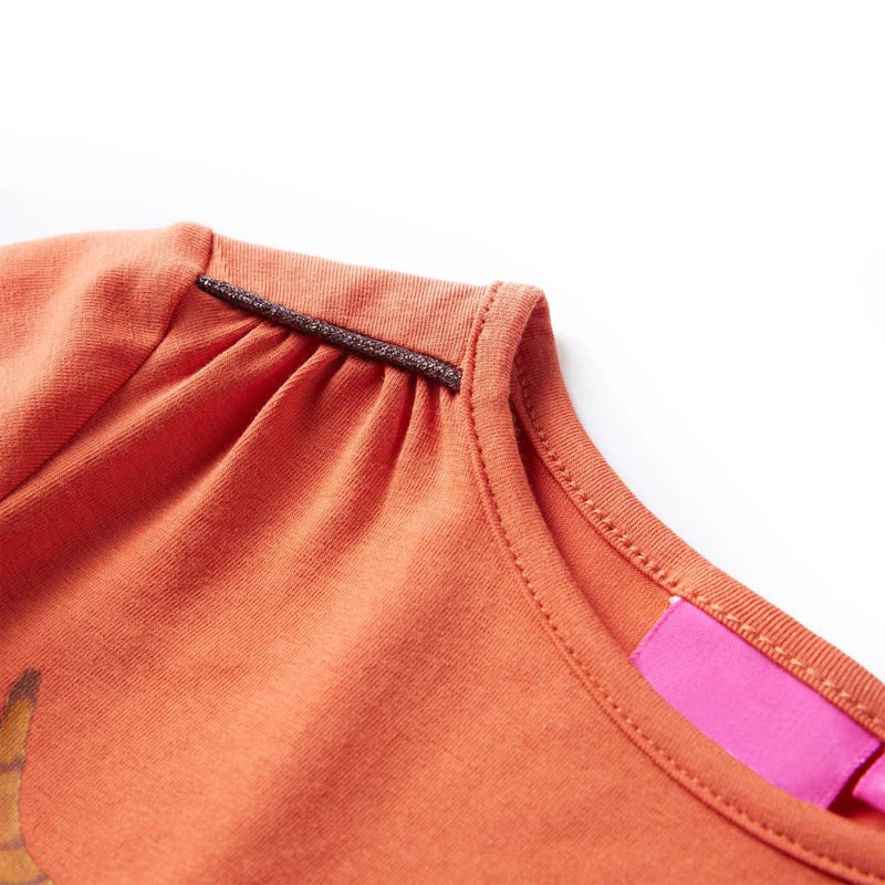 Afbeelding laden in galerijviewer, Vidaxl kindershirt met lange mouwen 104 oranjebruin
