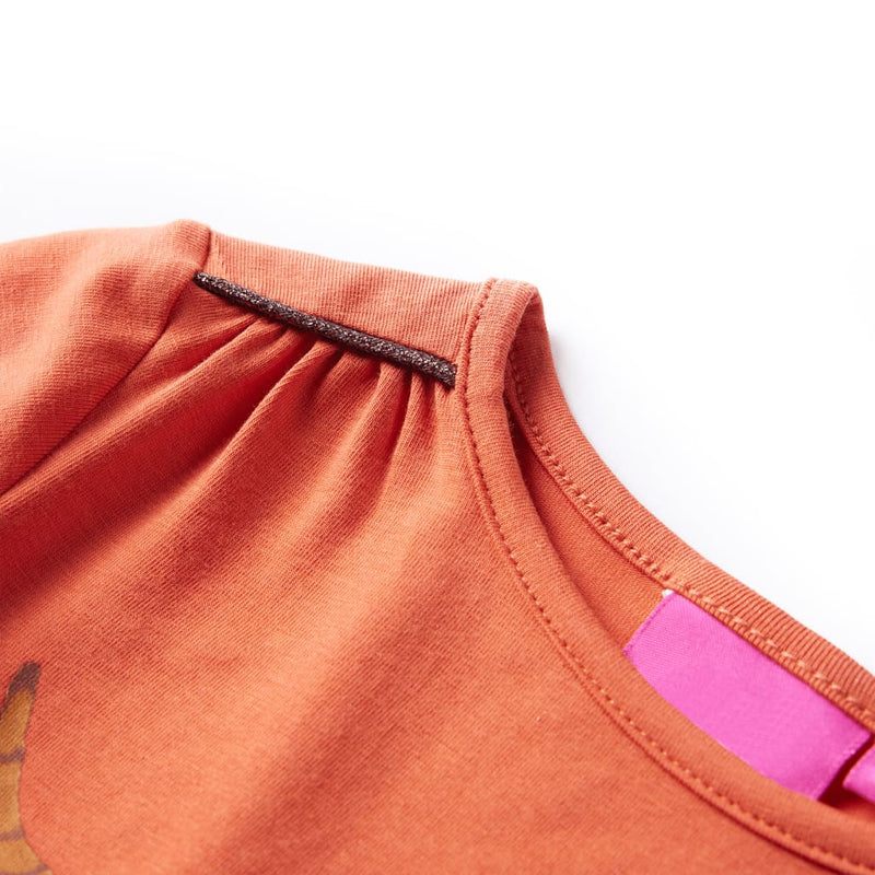 Afbeelding laden in galerijviewer, Vidaxl kindershirt met lange mouwen 128 oranjebruin
