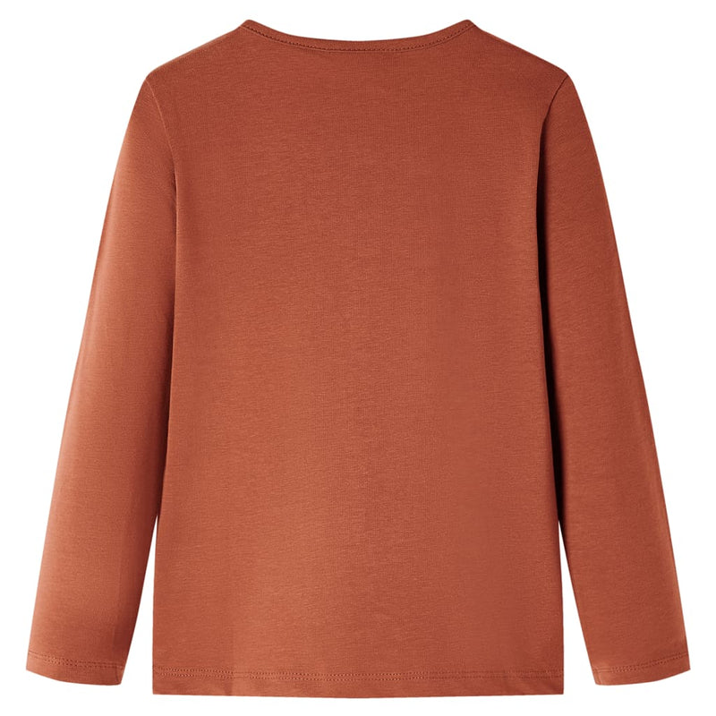 Afbeelding laden in galerijviewer, Vidaxl kindershirt met lange mouwen 140 cognackleurig
