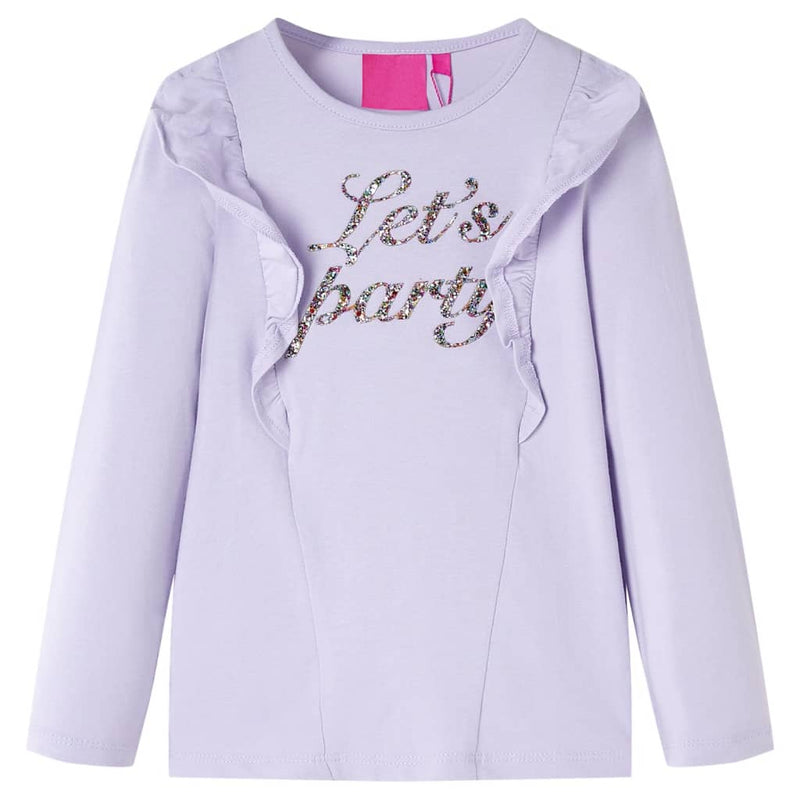 Afbeelding laden in galerijviewer, VidaXL Kindershirt met lange mouwen 116 lichtlila
