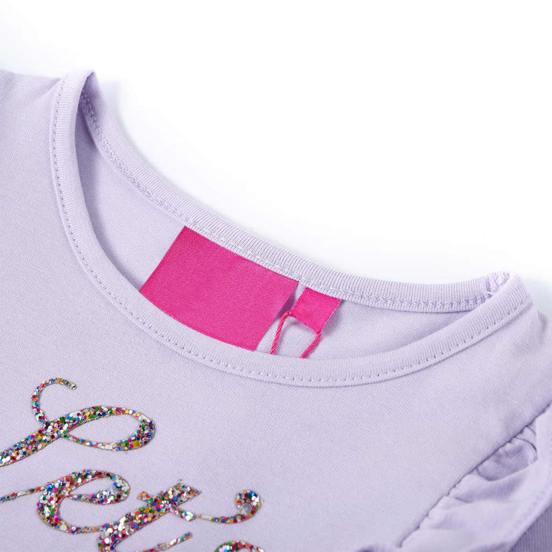 Afbeelding laden in galerijviewer, VidaXL Kindershirt met lange mouwen 116 lichtlila
