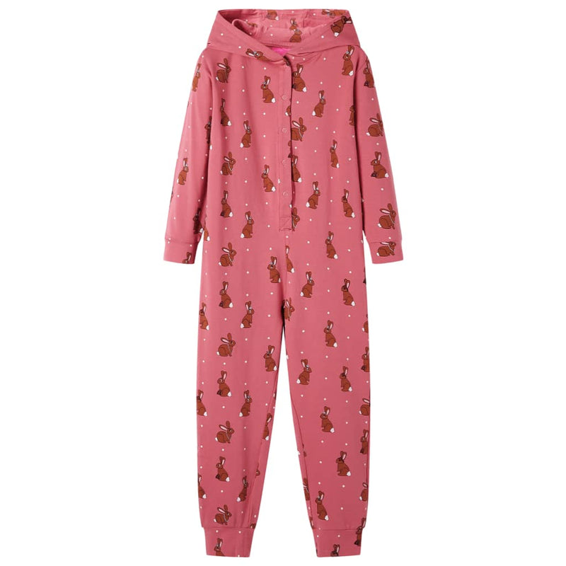 Afbeelding laden in galerijviewer, Vidaxl kinderonesie met capuchon 92 oudroze
