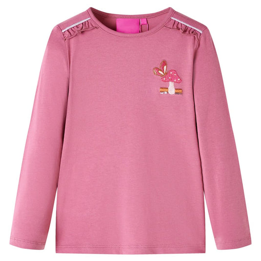 Vidaxl kindershirt met lange mouwen 128 frambozenkleurig