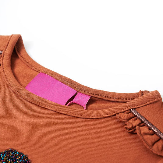 VidaXL Kindershirt met lange mouwen 104 cognackleurig