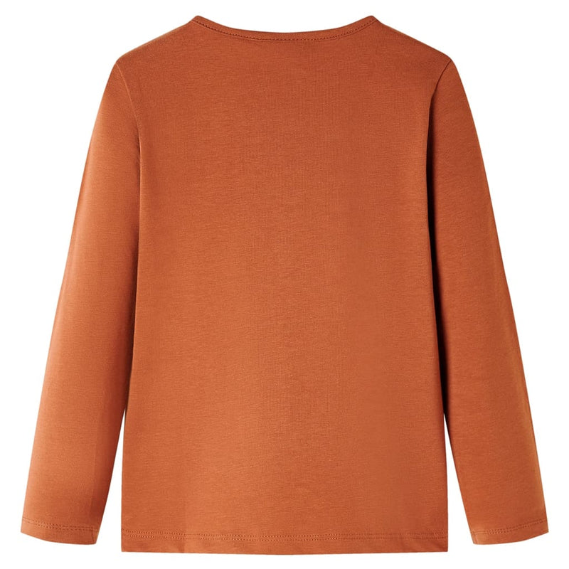 Afbeelding laden in galerijviewer, VidaXL Kindershirt met lange mouwen 128 cognackleurig
