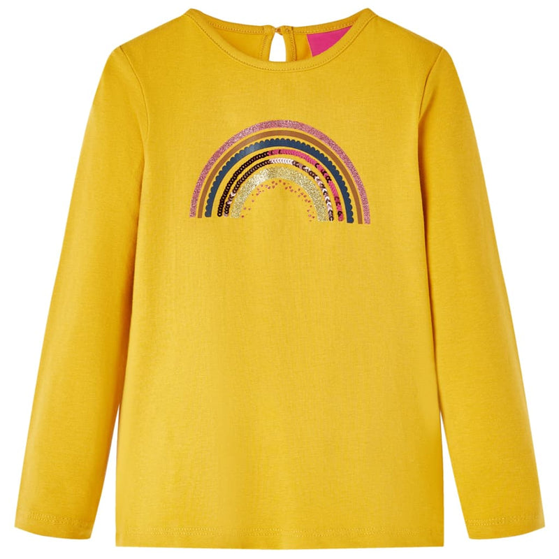 Afbeelding laden in galerijviewer, Vidaxl kindershirt met lange mouwen 104 okerkleurig
