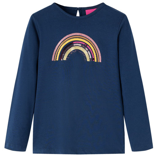 Vidaxl kindershirt met lange mouwen 116 marineblauw