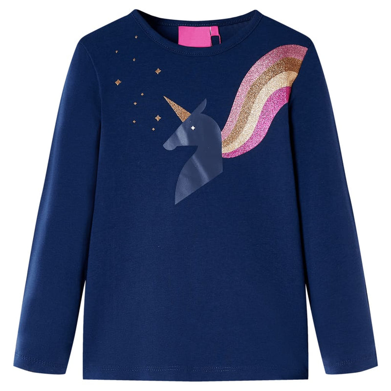 Afbeelding laden in galerijviewer, Vidaxl kindershirt met lange mouwen 92 marineblauw
