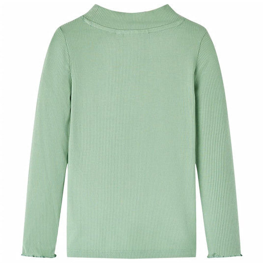 Vidaxl kindershirt met lange mouwen lage col 140 donkermintkleurig