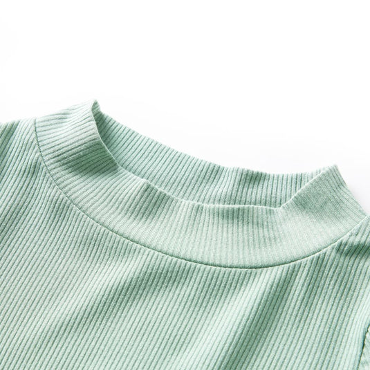 Vidaxl kindershirt met lange mouwen lage col 140 donkermintkleurig