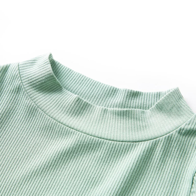 Afbeelding laden in galerijviewer, Vidaxl kindershirt met lange mouwen lage col 140 donkermintkleurig
