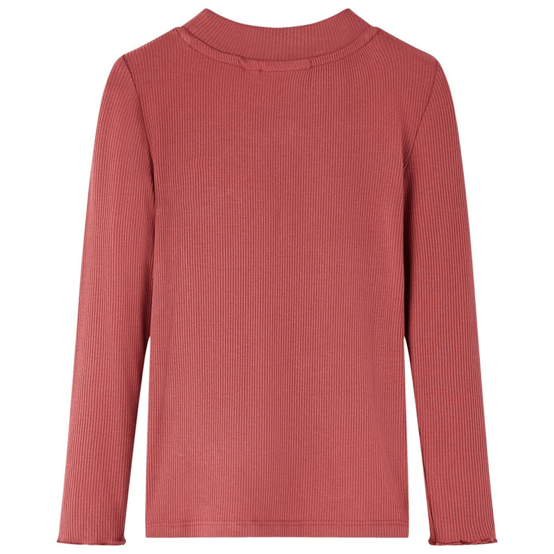 Afbeelding laden in galerijviewer, VidaXL Kindershirt met lange mouwen lage col 92 roodbruin
