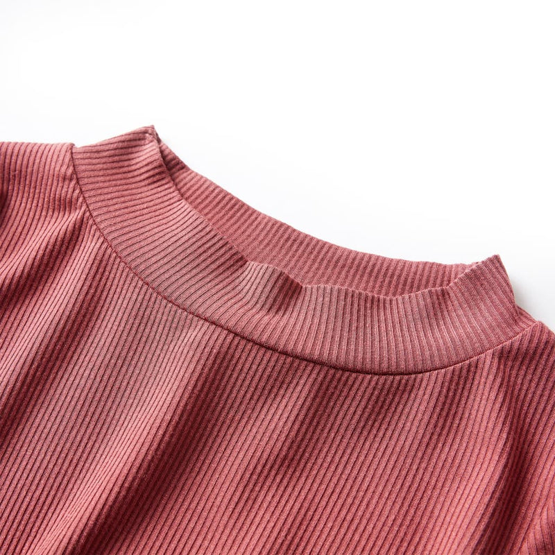 Afbeelding laden in galerijviewer, VidaXL Kindershirt met lange mouwen lage col 92 roodbruin
