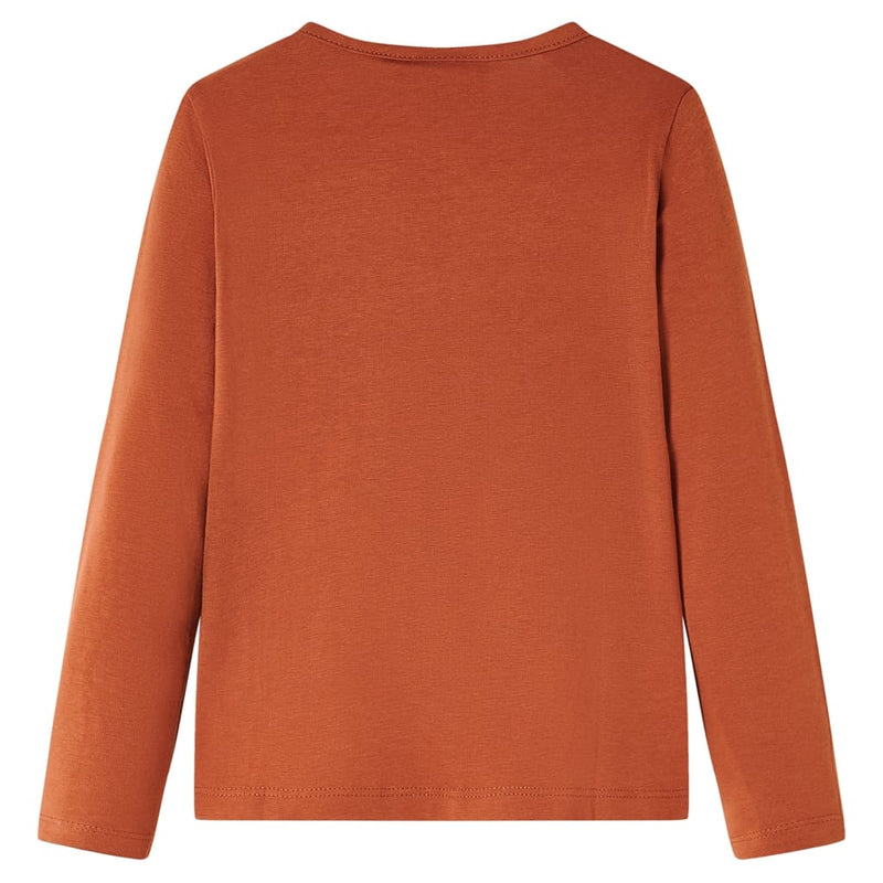 Afbeelding laden in galerijviewer, VidaXL Kindershirt met lange mouwen 92 cognackleurig
