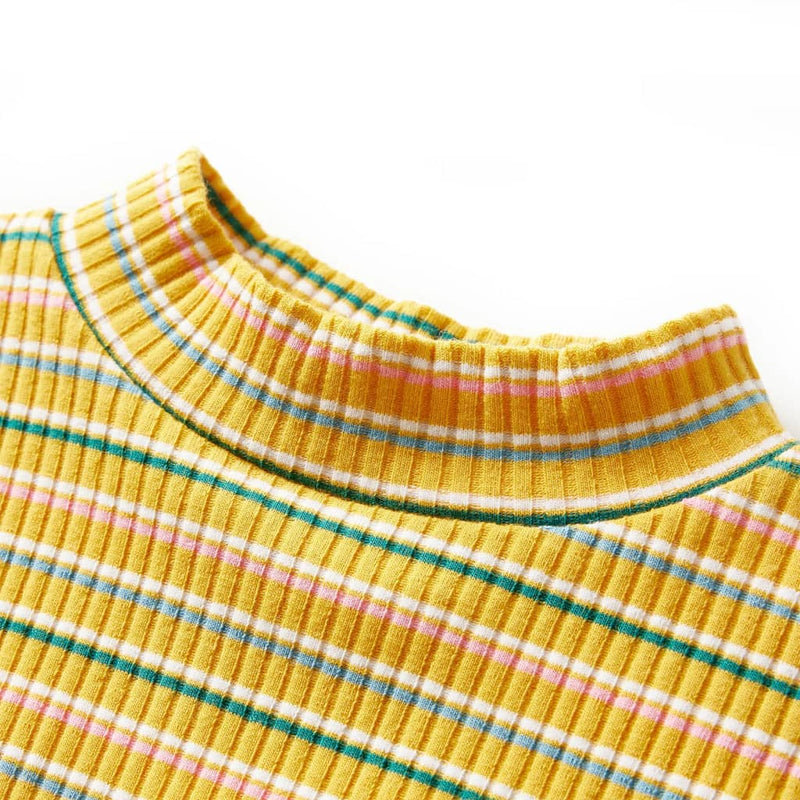 Afbeelding laden in galerijviewer, Vidaxl kindershirt met lange mouwen 116 gestreept okerkleurig
