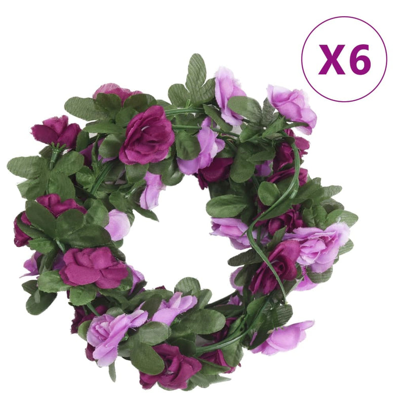 Afbeelding laden in galerijviewer, Vidaxl bloemenslingers 6 st 250 cm lente lichtpaars
