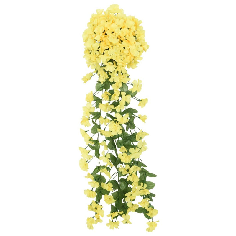 Afbeelding laden in galerijviewer, Vidaxl kerstslingers met bloemen 3 st 85 cm geel
