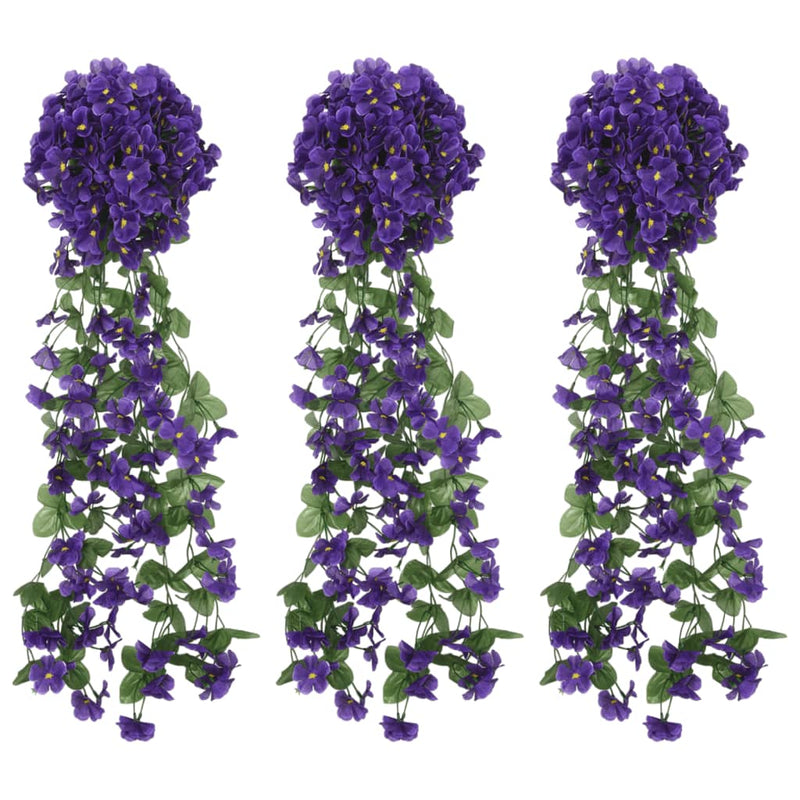 Afbeelding laden in galerijviewer, Vidaxl kerstslingers met bloemen 3 st 85 cm donkerpaars
