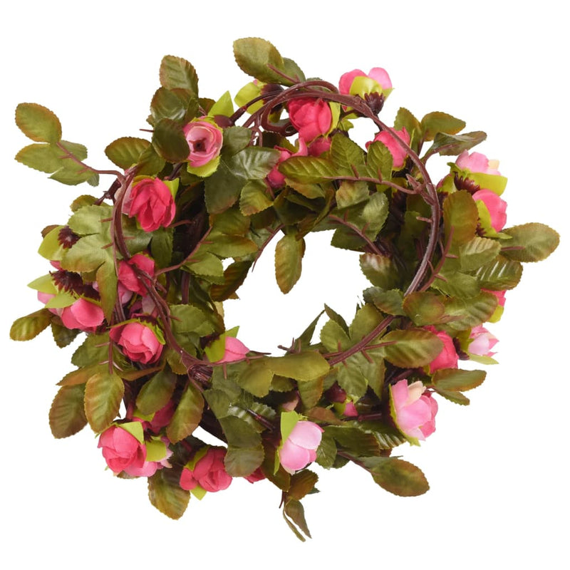 Afbeelding laden in galerijviewer, Vidaxl bloemenslingers 6 st 215 cm rozenroze
