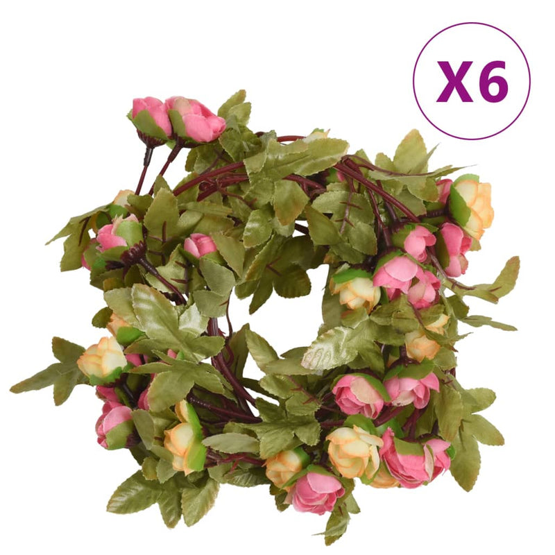 Afbeelding laden in galerijviewer, Vidaxl bloemenslingers 6 st 215 cm roze
