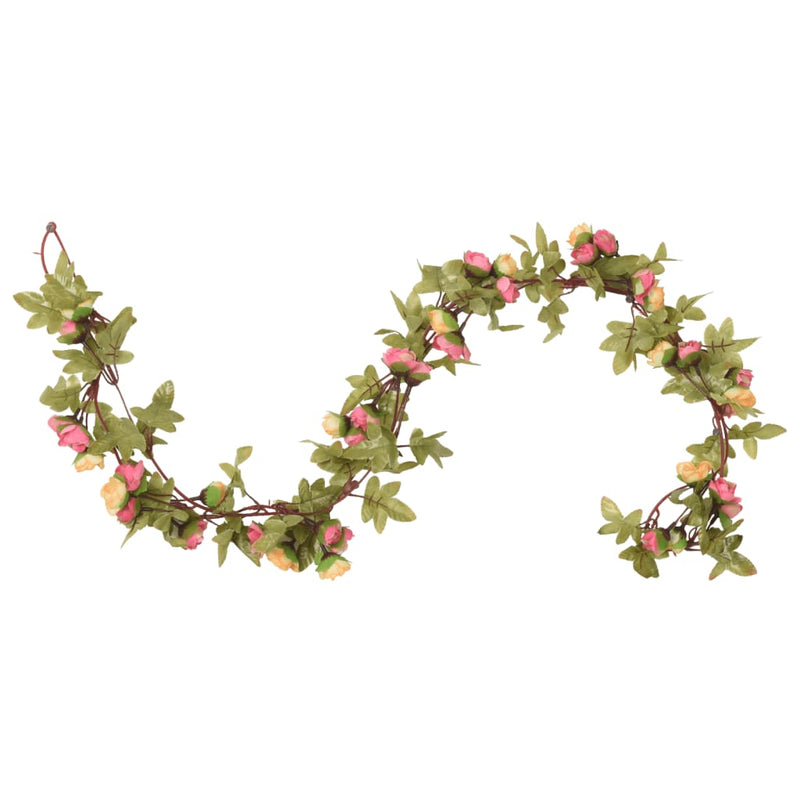 Afbeelding laden in galerijviewer, Vidaxl bloemenslingers 6 st 215 cm roze
