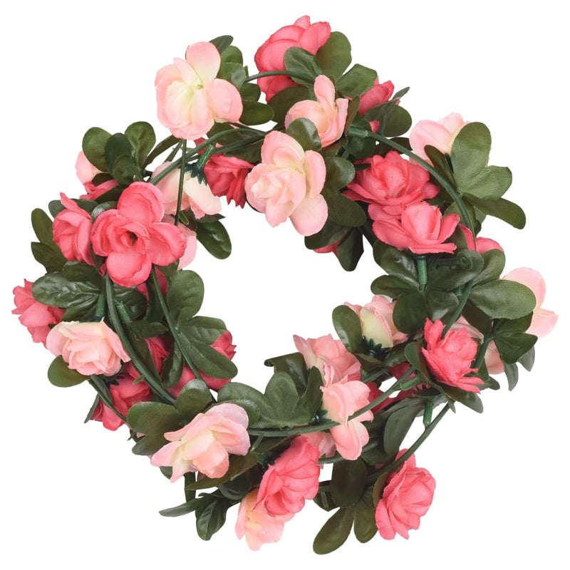 Afbeelding laden in galerijviewer, Vidaxl kerstslingers met bloemen 6 st 240 cm rozé

