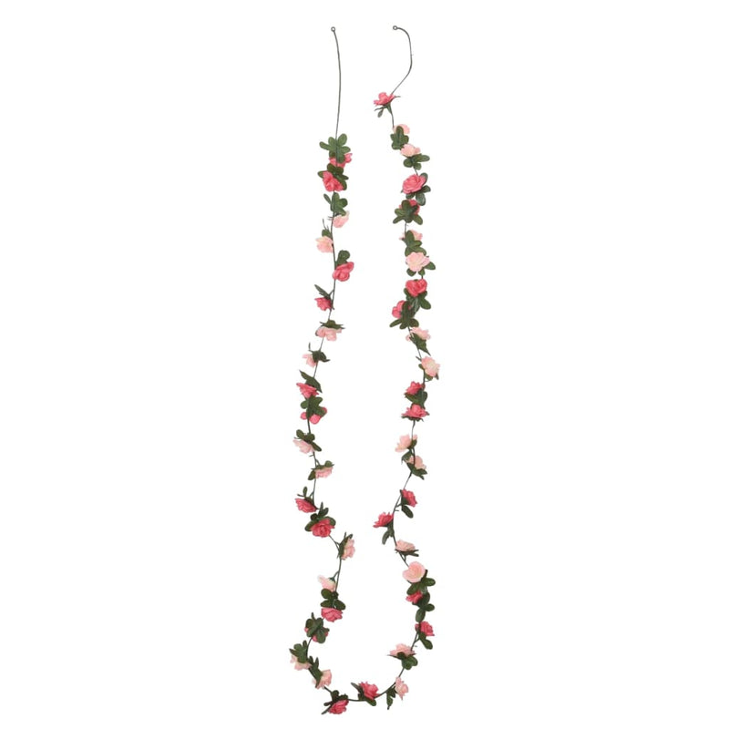 Afbeelding laden in galerijviewer, Vidaxl kerstslingers met bloemen 6 st 240 cm rozé

