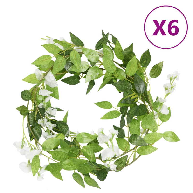 Afbeelding laden in galerijviewer, Vidaxl bloemenslingers 6 st 200 cm wit
