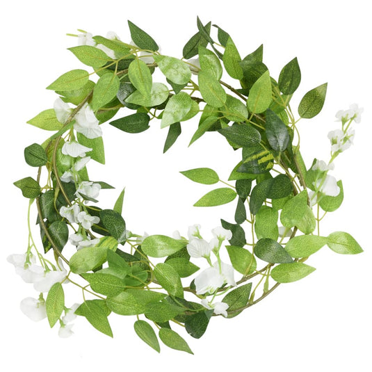 Vidaxl bloemenslingers 6 st 200 cm wit