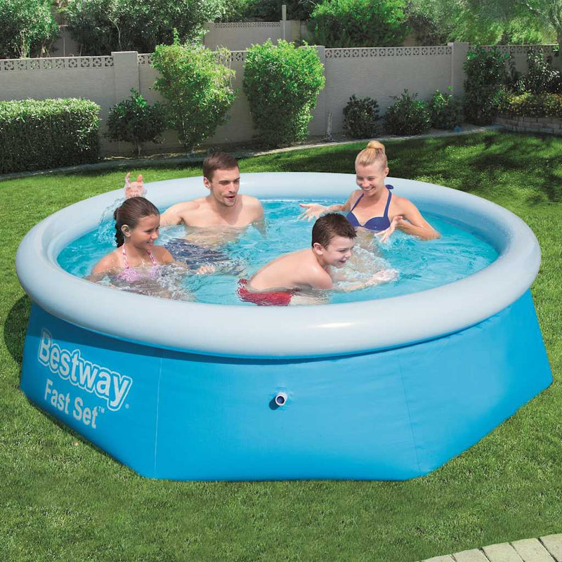Afbeelding laden in galerijviewer, Bestway fast set zwembad opblaasbaar rond 244x66 cm

