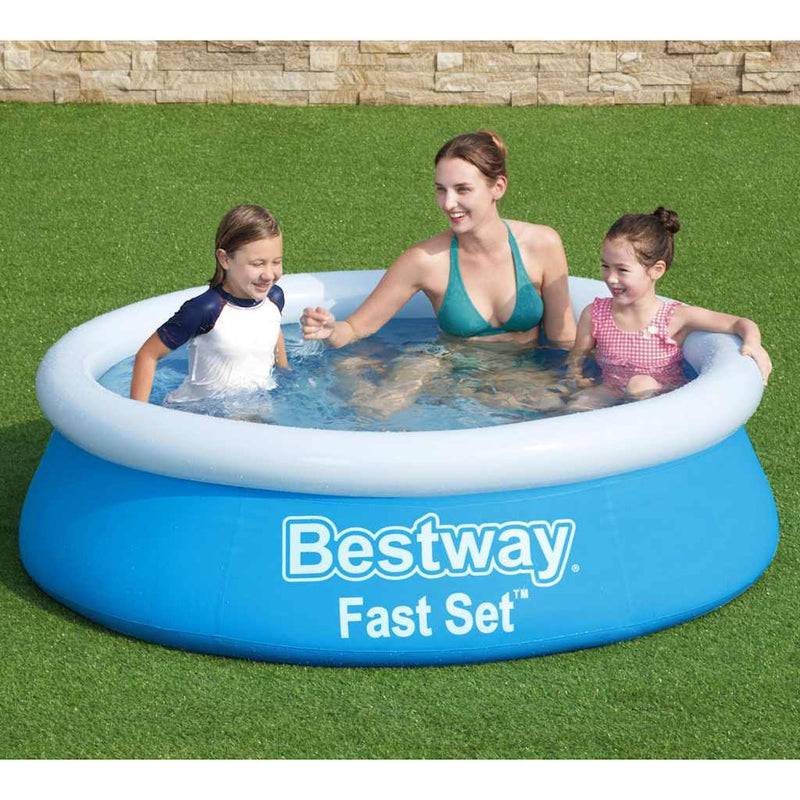 Afbeelding laden in galerijviewer, Bestway fast set zwembad opblaasbaar rond 183x51 cm blauw
