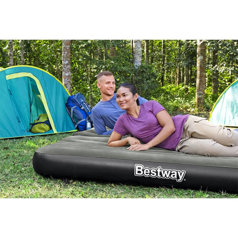 Afbeelding laden in galerijviewer, Bestway Luchtbed 3-in-1 opblaasbaar 188x99x25 cm zwart en grijs
