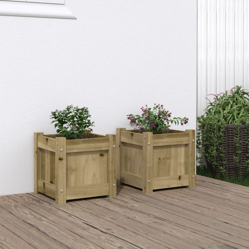 Afbeelding laden in galerijviewer, Vidaxl plantenbakken 2 st cm geïmpregneerd hout
