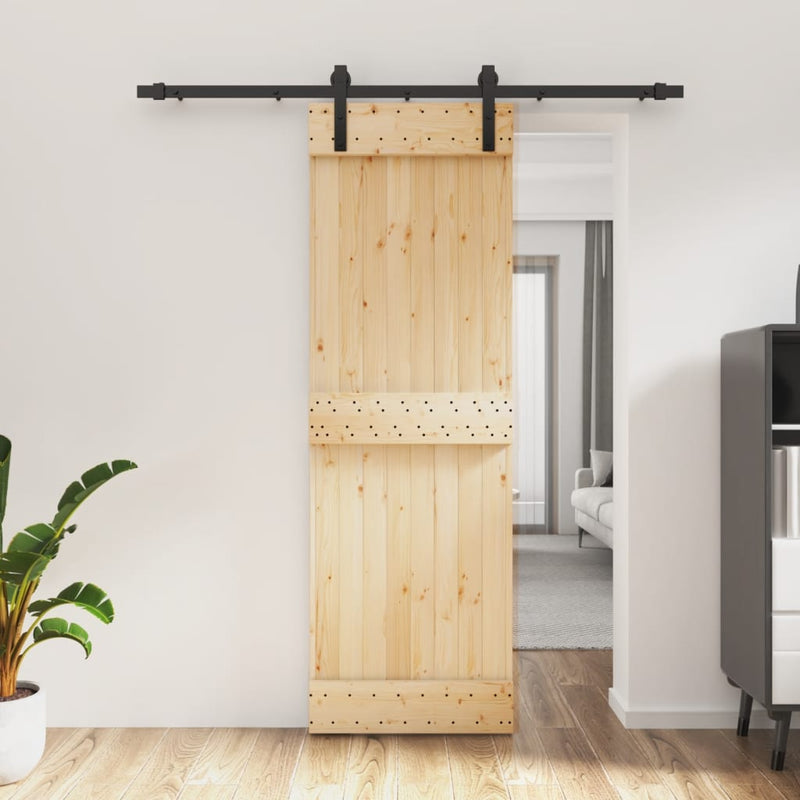 Afbeelding laden in galerijviewer, VidaXL Schuifdeur met beslag 70x210 cm massief grenenhout
