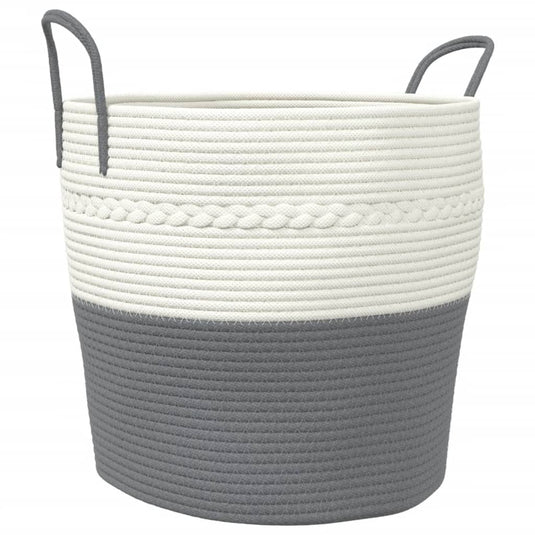 Vidaxl opbergmand ø 43x38 cm katoen grijs en wit