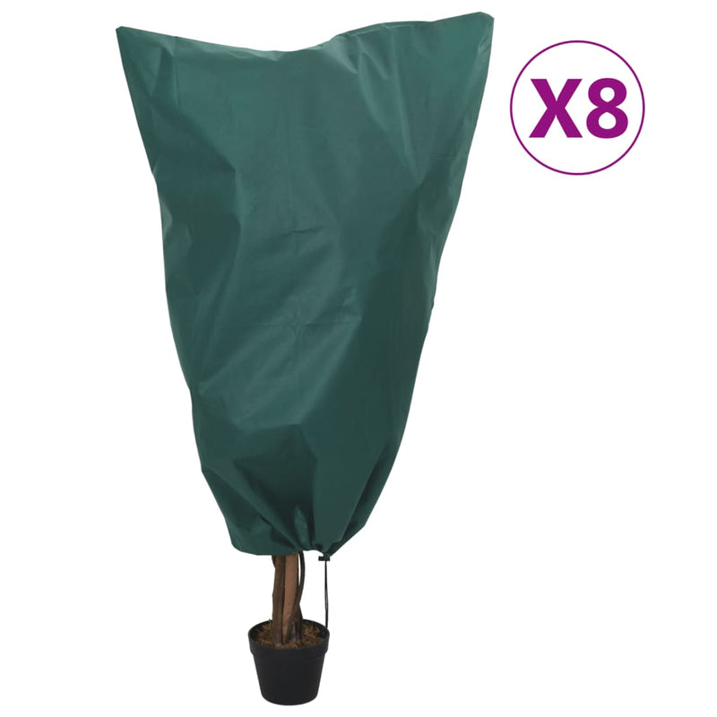 Afbeelding laden in galerijviewer, Vidaxl plantenhoezen met trekkoord 8 st 70 g m² 0,8x1,2 m
