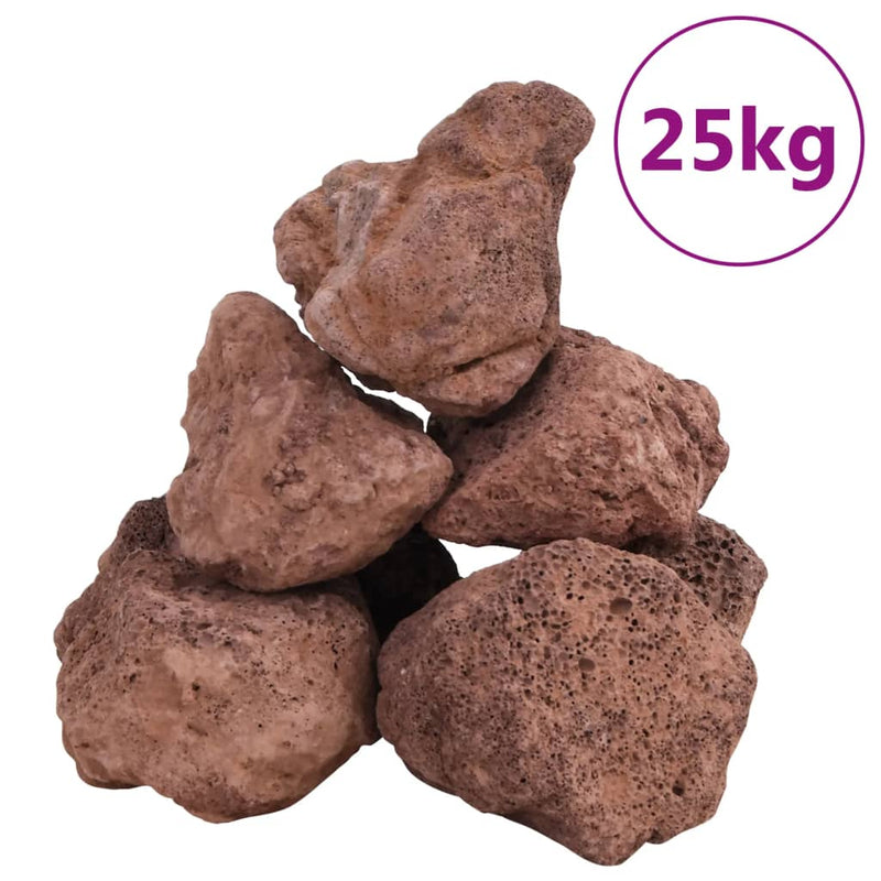Afbeelding laden in galerijviewer, Vidaxl lavastenen 25 kg 10-30 cm rood
