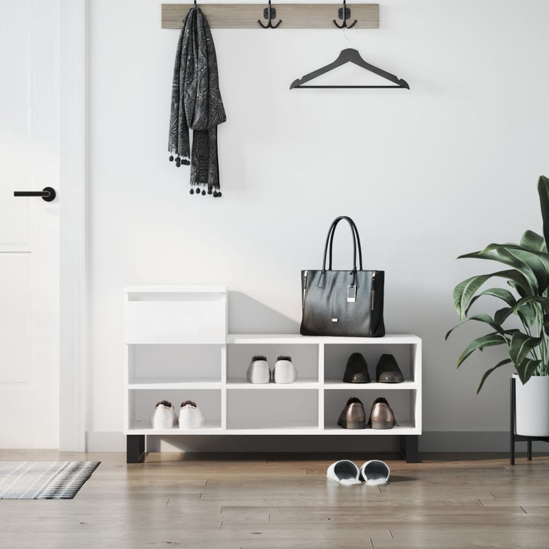 Afbeelding laden in galerijviewer, Vidaxl schoenenkast 102x36x60 cm bewerkt hout wit
