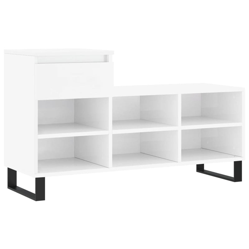 Afbeelding laden in galerijviewer, Vidaxl schoenenkast 102x36x60 cm bewerkt hout hoogglans wit

