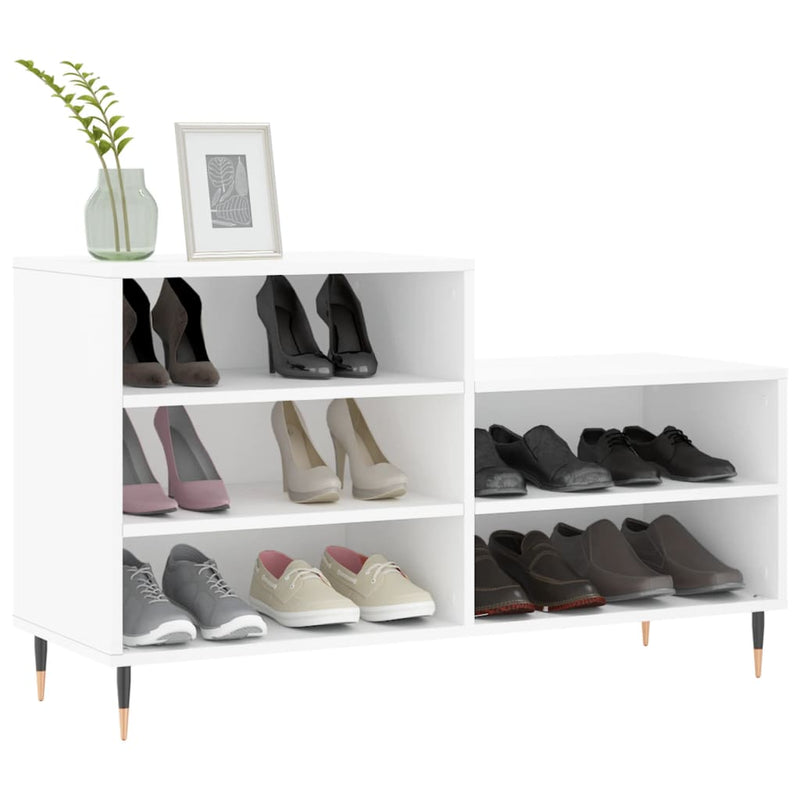 Afbeelding laden in galerijviewer, Vidaxl schoenenkast 102x36x60 cm bewerkt hout wit
