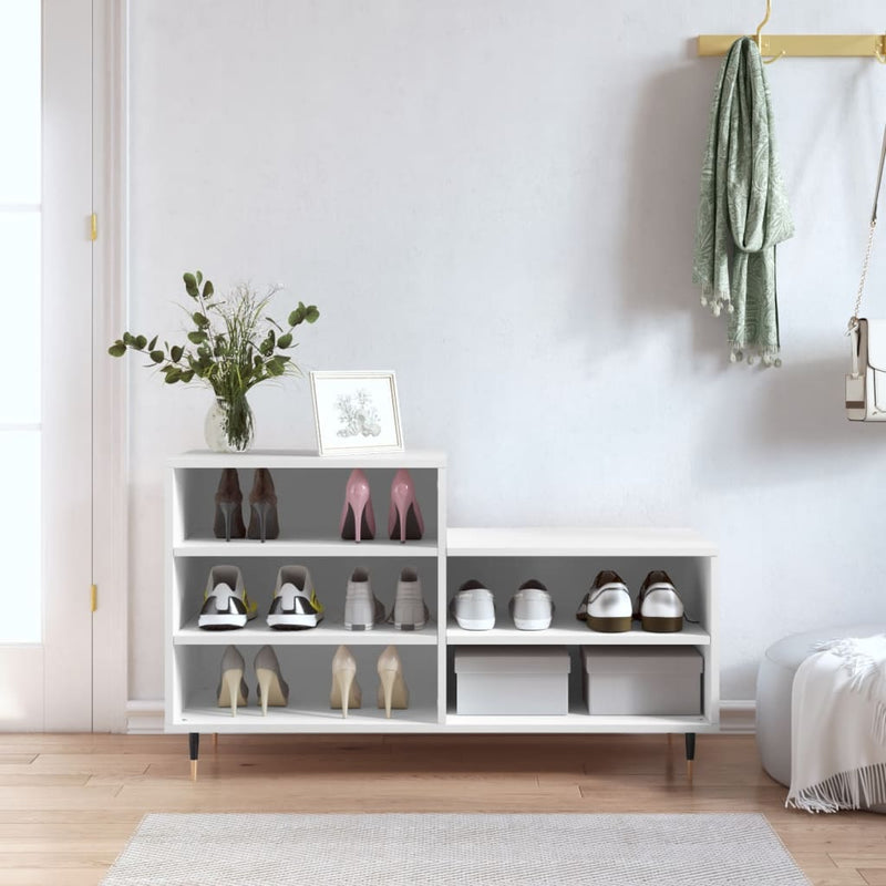 Afbeelding laden in galerijviewer, Vidaxl schoenenkast 102x36x60 cm bewerkt hout wit
