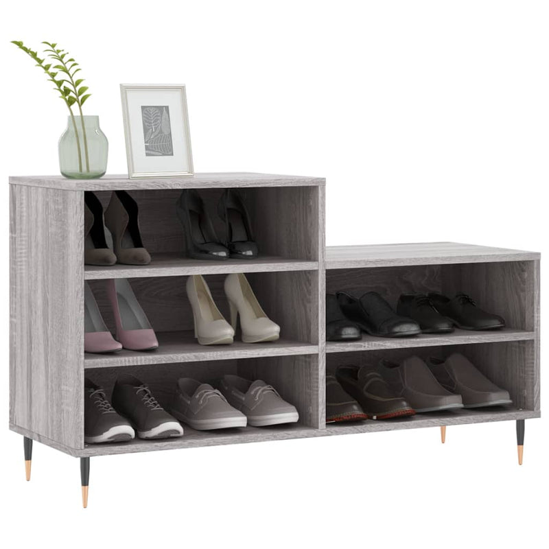 Afbeelding laden in galerijviewer, Vidaxl schoenenkast 102x36x60 cm bewerkt hout sonoma grijs
