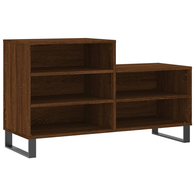 Afbeelding laden in galerijviewer, Vidaxl schoenenkast 102x36x60 cm bewerkt hout bruin eikenkleur
